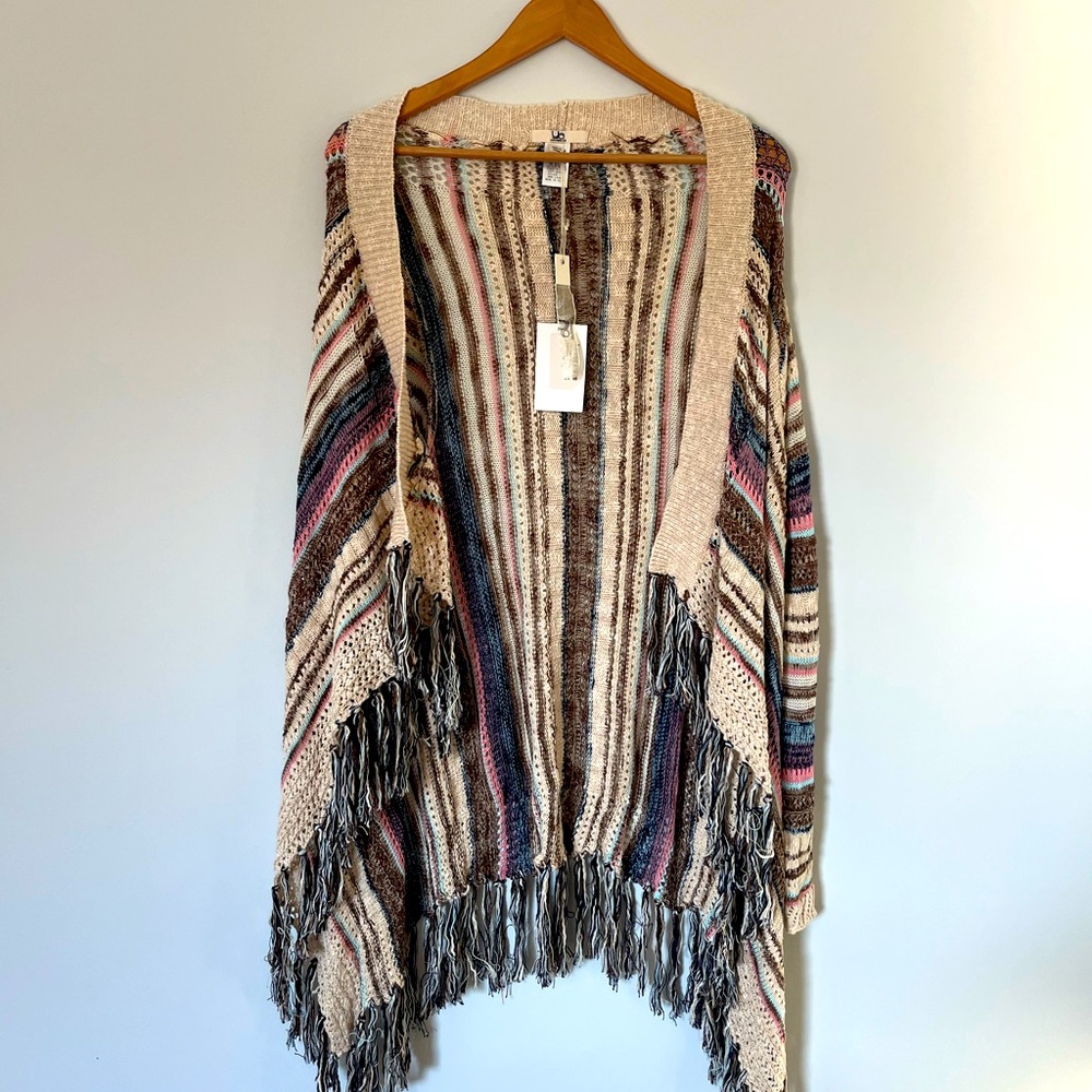 NWT Ya Los Angeles Boho Fringe Cardigan